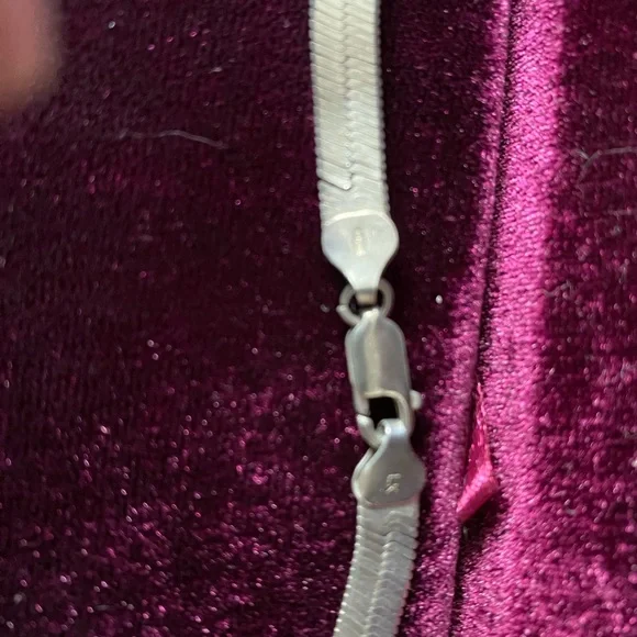 Sterling Silver 925 Italy Herringbone 1/4 wide 18 long necklace. - Picture 2 of 3